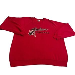 Vintage‎ Jerzees Sweater Women 2X Red Pullover Sweatshirt Crew Neck 90s Cougars